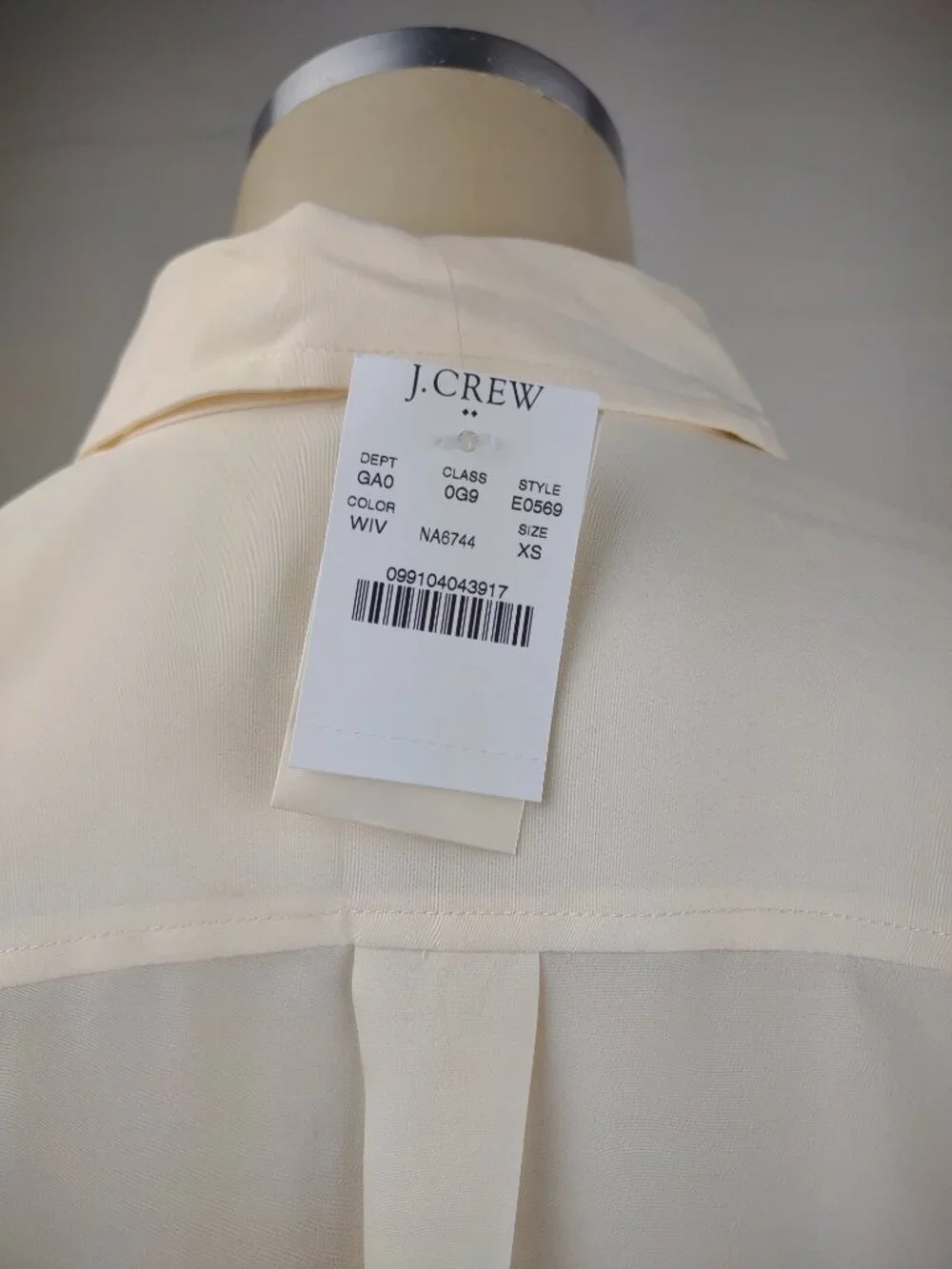 NWT J. Crew ivory cream long sleeve button front shirt blouse top ladies XS